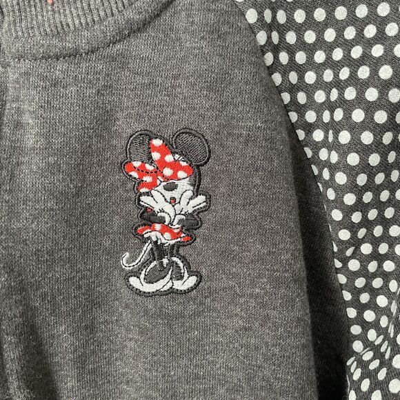 disney parks authentic Womens Full Zip Gray Sweat Jacket Size XS 17in Pit To Pit - Picture 2 of 6